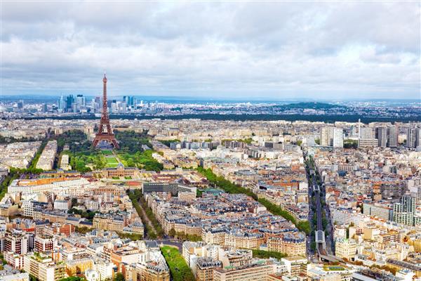 پانورامای پاریس از برج مونپارناس فرانسه منطقه لا دفانس