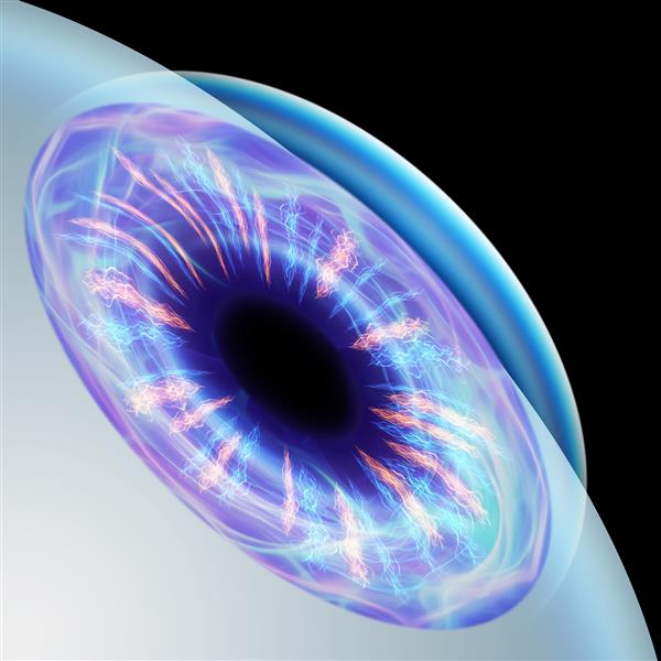 نمای نزدیک مردمک چشم انسان واقع گرایانه مفهوم جراحی لیزر چشم بینایی کاتتراکت استگماتیسم چشم پزشک مدرن تصویر سه بعدی رندر سه بعدی