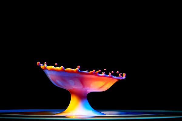 قارچ انفجار قطره آب رنگی