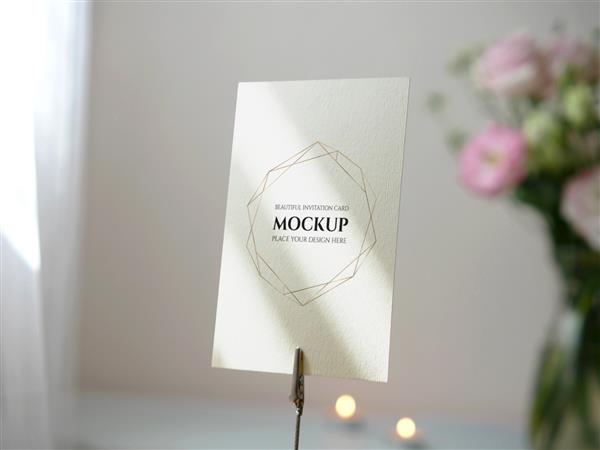 ماکت کارت فضای خالی سفید برای دعوت نامه عروسی