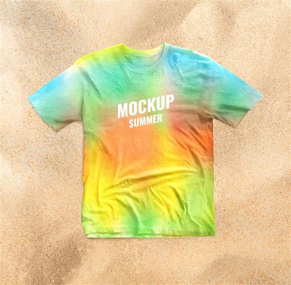 ماکت تی شرت تابستانی رنگارنگ