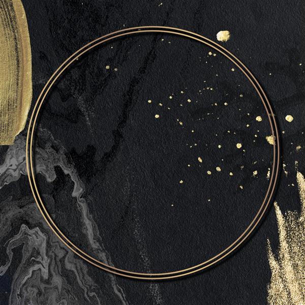 ماکت قاب طلایی روی زمینه سیاه