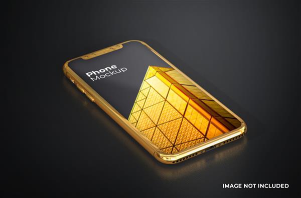 ماکت گوشی هوشمند با صفحه نمایش طلایی
