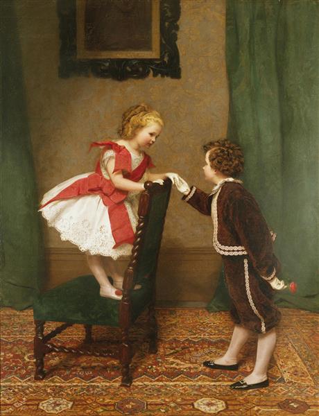اولین معاشقه دوشیزه لیلیز نقاشی اثر جیمز هیلار