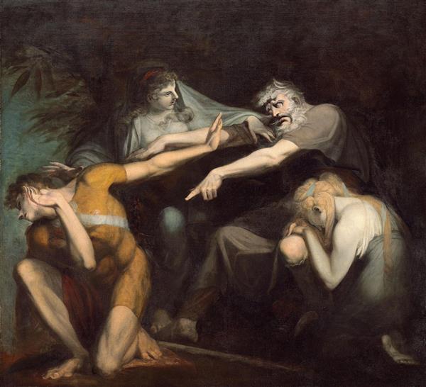 اودیپوس پسرش پولونیکس را مواخذه می کند نقاشی اثر یوهان هاینریش فوسلی	