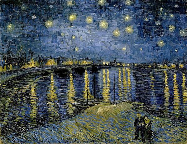 نقاشی شب پر ستاره در راون اثر ونسان ون گوگ