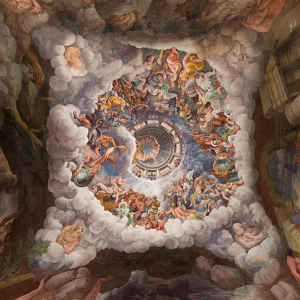 سقوط غول ها نقاشی اثر جولیو رومانو 