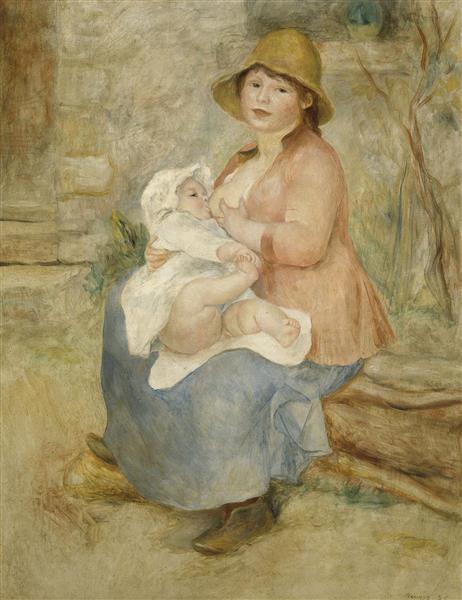خوردن شیر مادر نقاشی اثر پیر آگوست رنوار