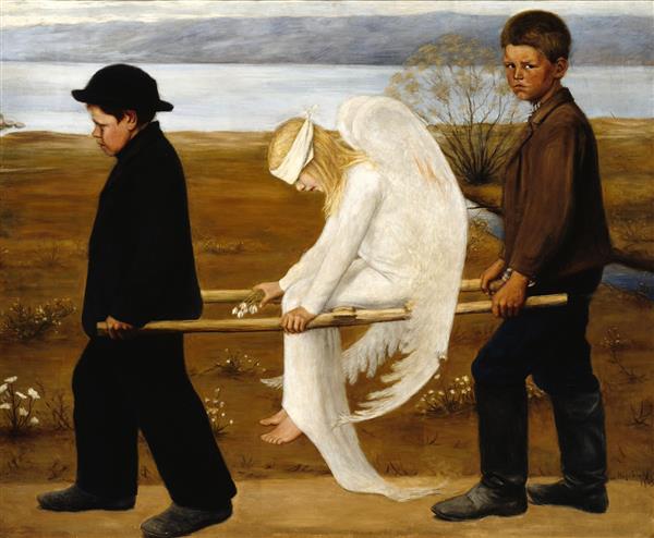 فرشته زخمی نقاشی اثر هوگو سیمبرگ