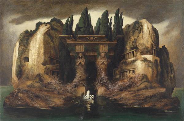 نقاشی جزیره مرگ اثر کارل ویلهلم دیفن باخ