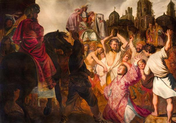 نقاشی سنگسار کردن سنت استفانوس اثر رامبراند ون رین