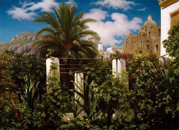 باغ مسافرخانه کاپری نقاشی اثر فردریک لیتون 