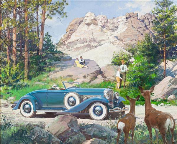 کوه راشمور بنای تاریخی ملی تپه سیاه داکوتای جنوبی نقاشی اثر هری اندرسون