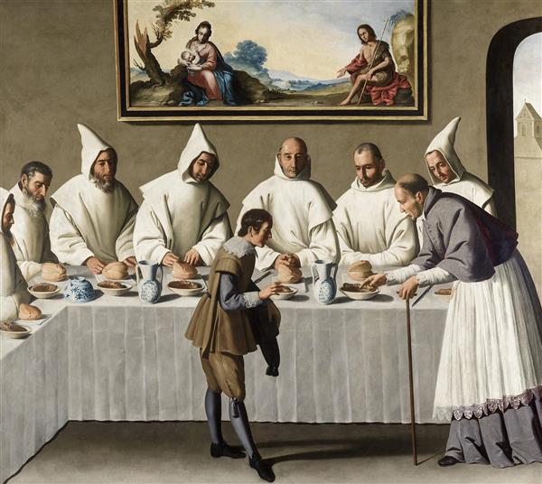 نقاشی سنت هوگو و معجزه میز ناهارخوری اثر فرانسیسکو دی سورباران	