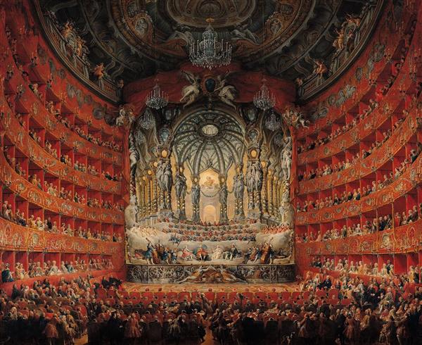 کنسرتی که توسط کاردینال د لاروشفوکال برگزار شد نقاشی اثر جیووانی پائولو پانین