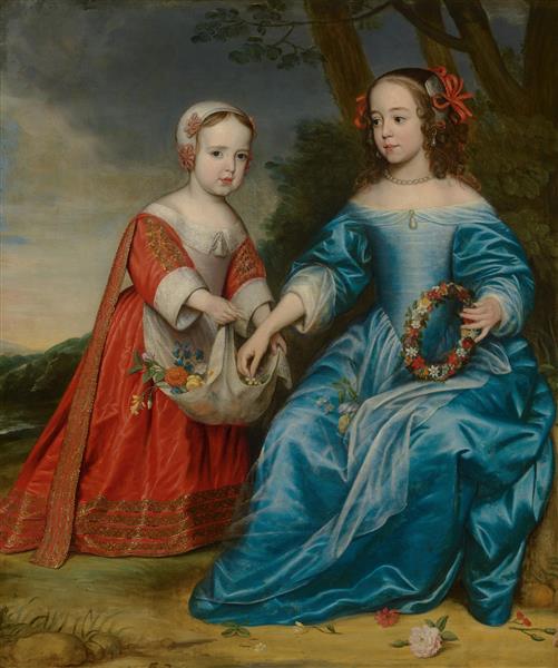 پرتره دونفره شاهزاده ویلم سوم و عمه اش ماریا پرنسس اورنج در کودکی نقاشی اثر جرارد ون هانتورست