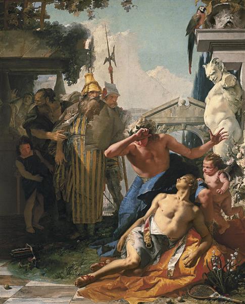 مرگ هیاسینتوس نقاشی اثر جیووانی باتیستا تیپولو 