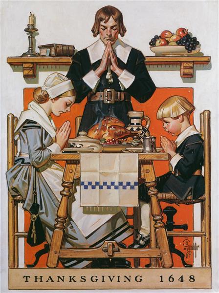 نقاشی شکرگزاری اثر جوزف کریستین لیندکر