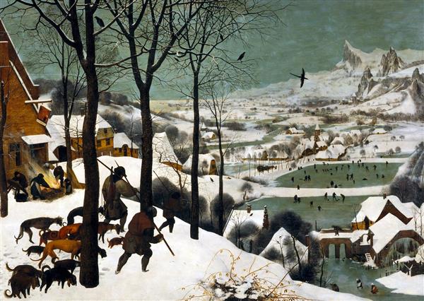 شکارچی در برف نقاشی اثر پیتر بروگل