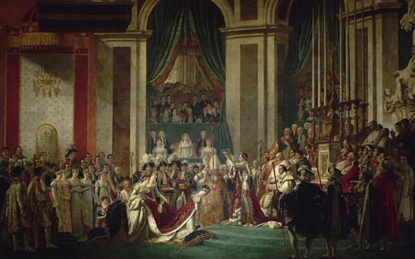 تاجگذاری امپراتور ناپلئون اول و ملکه ژوزفین نقاشی اثر ژاک لویی داوید