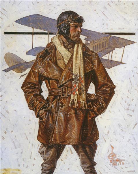 خلبان نیروی هوایی نقاشی اثر جوزف کریستین لیندکر	
