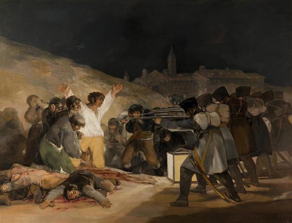 قتل پرنسیپ پیو روی تپه نقاشی اثر فرانسیسکو دی گویا	