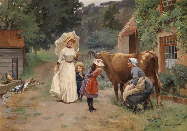 نقاشی دیدار از مزرعه اثر امیل چارلز دامرون