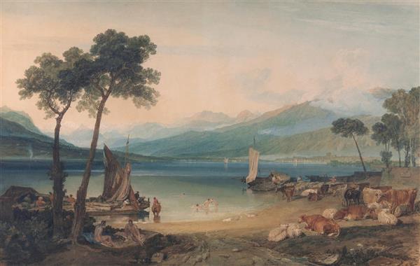 نقاشی دریاچه لمن و مونت بلان اثر جوزف مالورد ویلیام ترنر