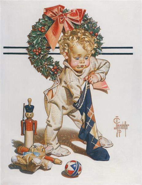 نقاشی اولین کریسمس اثر جوزف کریستین لیندکر