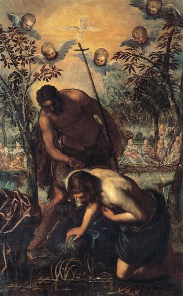 نقاشی غسل تعمید مسیح اثر تینتورتو