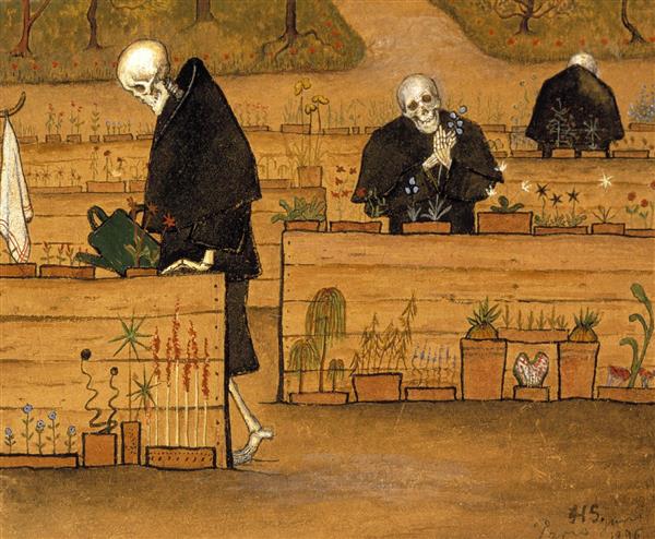 نقاشی باغ مرگ اثر هوگو سیمبرگ