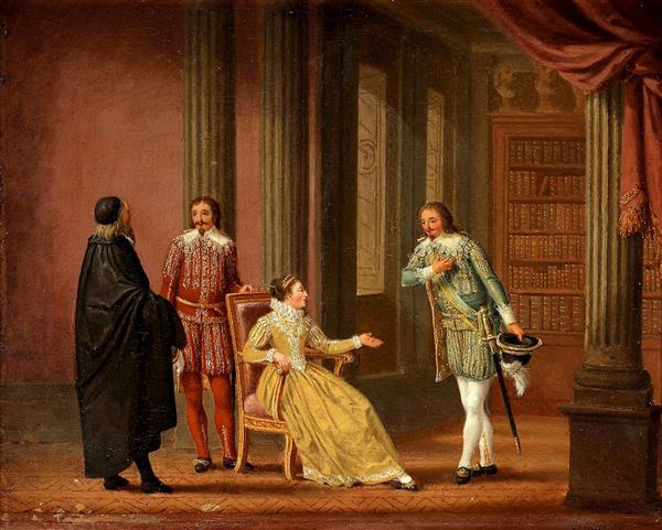 قرارداد ازدواج کارل گوستاف با ملکه کریستینا نقاشی اثر پهر هیلستروم	