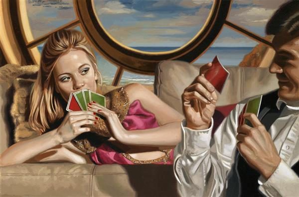 نقاشی بازی با ورق اثر هیتکوت پرگرین 