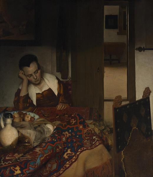 نقاشی زن خوابیده اثر یوهانس ورمر