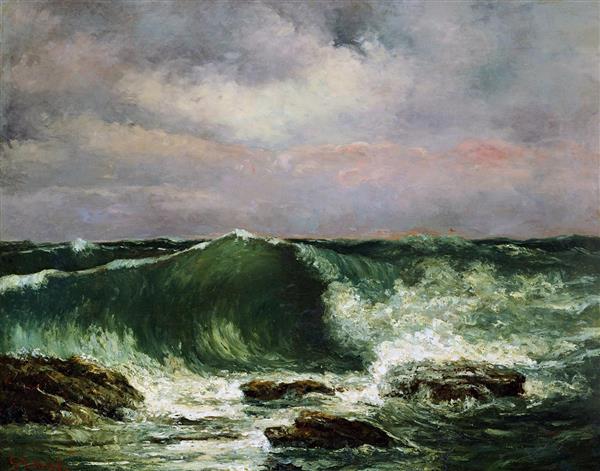 موج دریا نقاشی اثر گوستاو کوربه