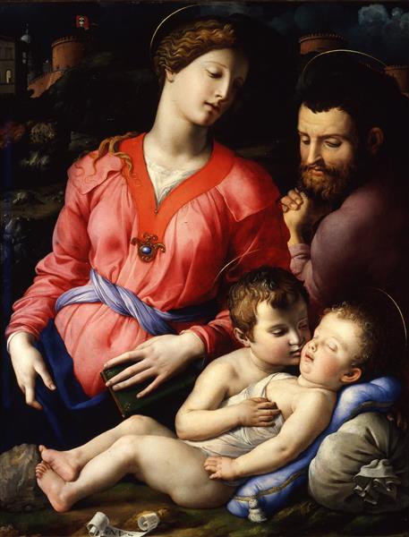 نقاشی خانواده مقدس پانچاتیکی و اوایل کودکی سنت جان اثر باپتیست جان