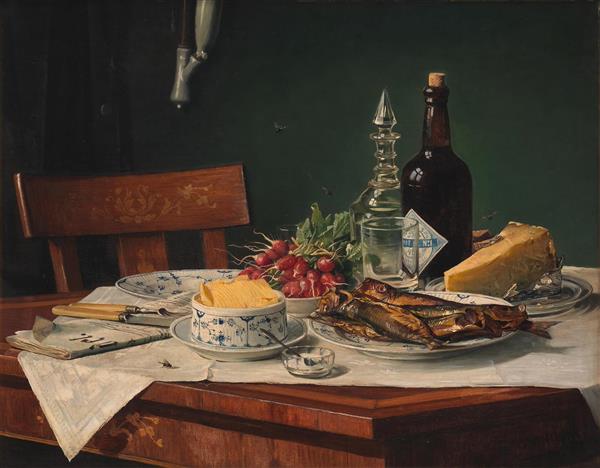 نقاشی میز صبحانه اثر اولف آگوست هرمانسن