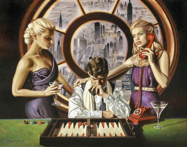 نقاشی انداختن تاس اثر پرگرین هیتکوت 