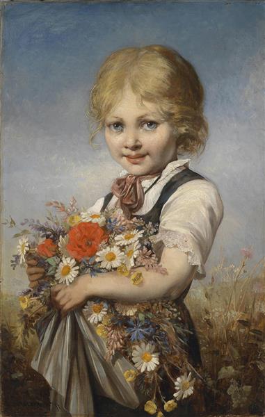 دختر گلفروش نقاشی اثر کارل شونینگر کوچکتر	