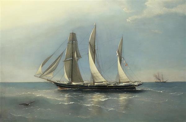 نقاشی بازگشت قایق سرگردان اثر کاپیتان ریچارد بریجز بیچی 