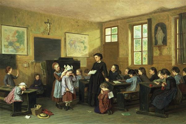 در مدرسه اثر تئوفیل امانوئل دوورگر نقاشی 