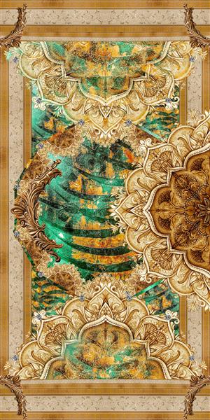 پرده خوشنویسی فارسی با رنگ سبز
