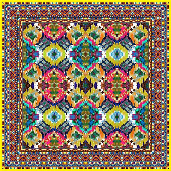 روسری با طرح رنگارنگ فرش