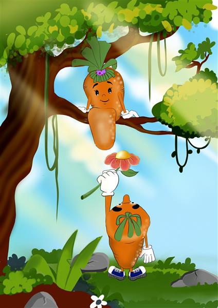 هویج های عاشق کارتونی و کودکانه