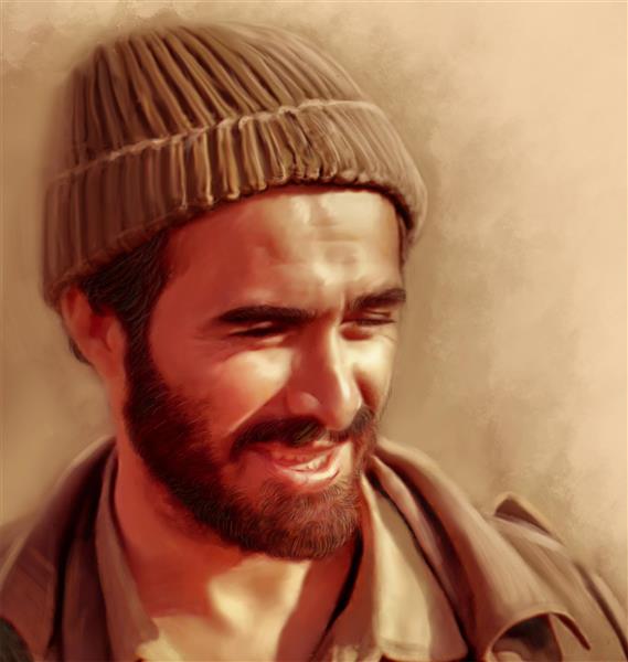 شهید حسین خرازی نقاشی دیجیتال اثر احسان شعبانی