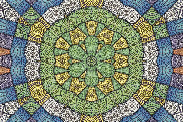 الگوی کاشی ماندالا الگوی گل تصویر هندسی کاشی های نقاشی شده الگوی عربی به سبک مراکشی