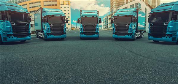 کامیون حمل و نقل حمل و نقل بار حمل و نقل رندر و تصویر سه بعدی