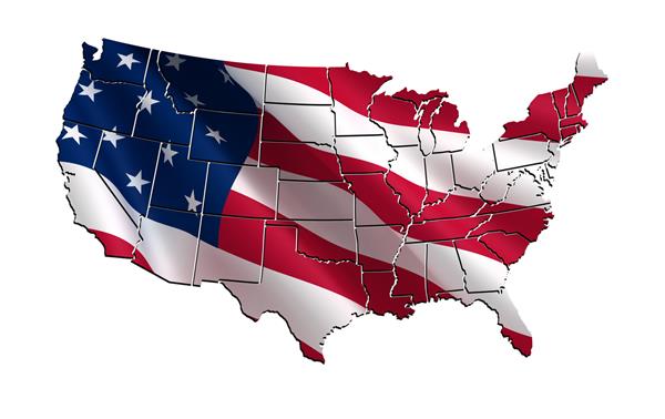 نقشه رنگارنگ ایالات متحده آمریکا 3D
