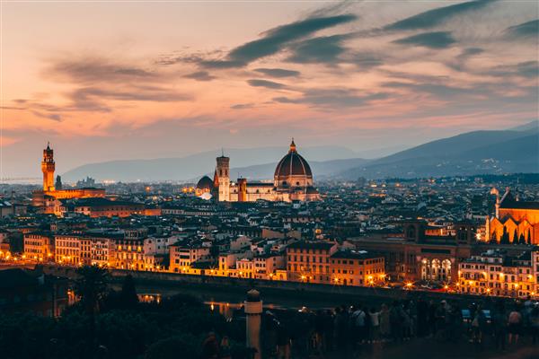 عکس هوایی زیبا از فلورانس معماری ایتالیا در عصر
