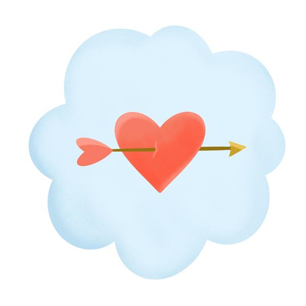 تصویر قلب ابر و فلش برای روز ولنتاین